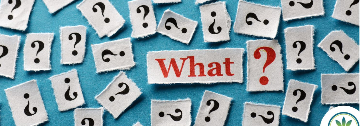 Question marks and a WHAT on pieces of paper