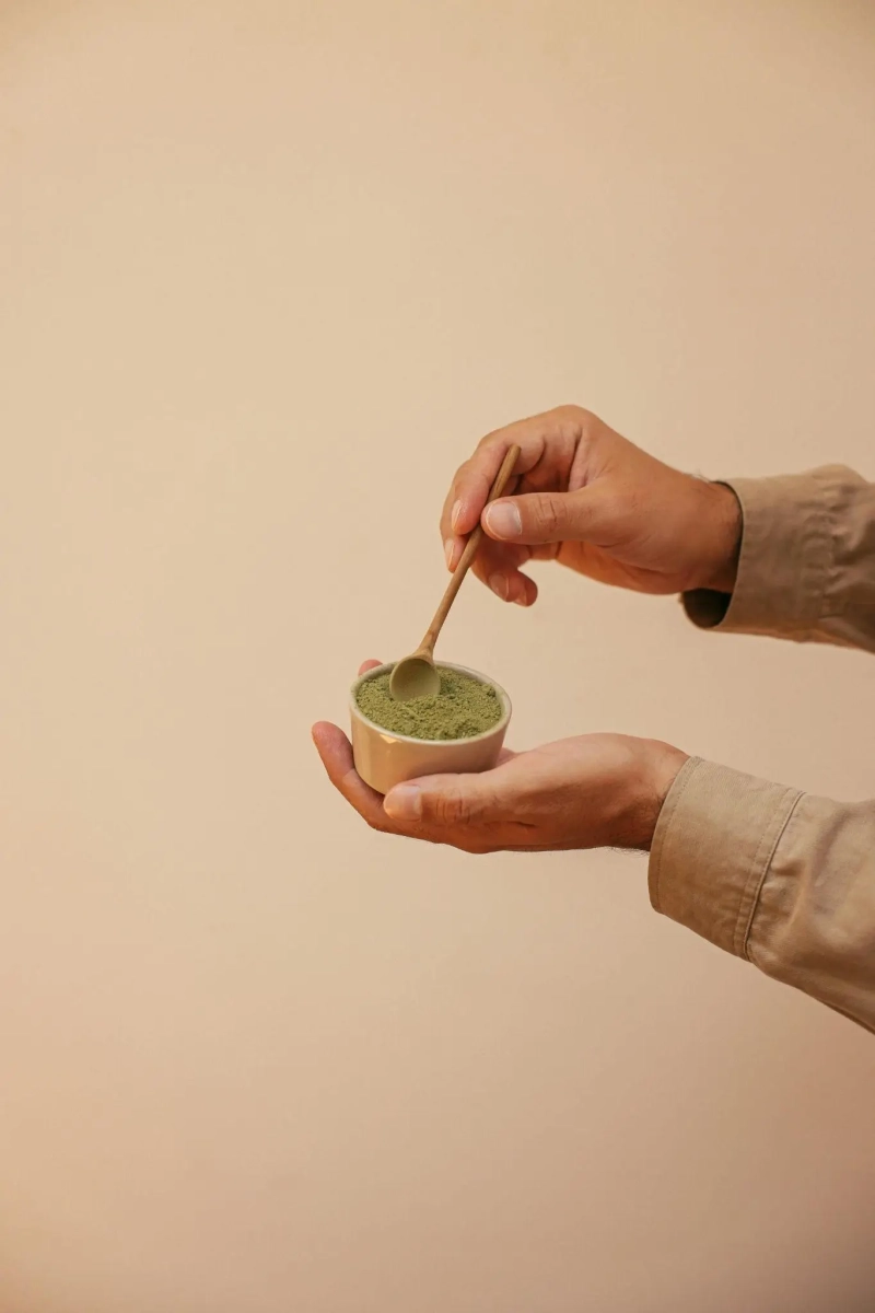 green powder in a bowl