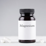 the-real-cbd-blog-can-you-take-CBD-and-magnesium-together A tub of magnesium and a bottle of CBD oil