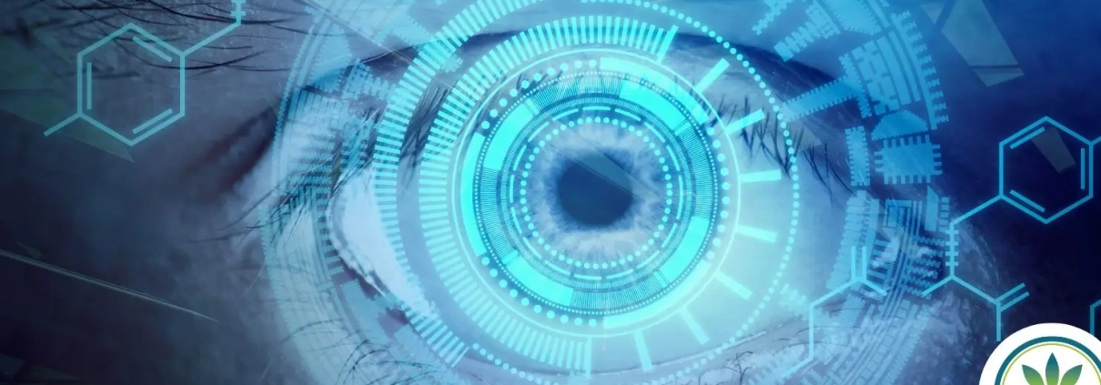 Abstract blue circle in a science themed way