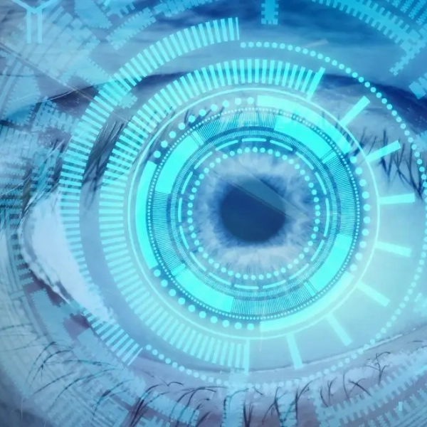Abstract blue circle in a science themed way