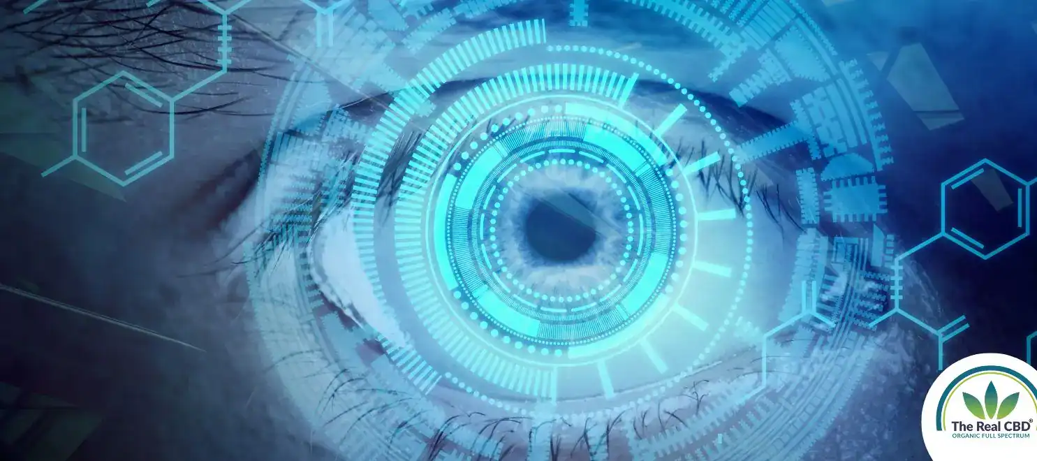 Abstract blue circle in a science themed way