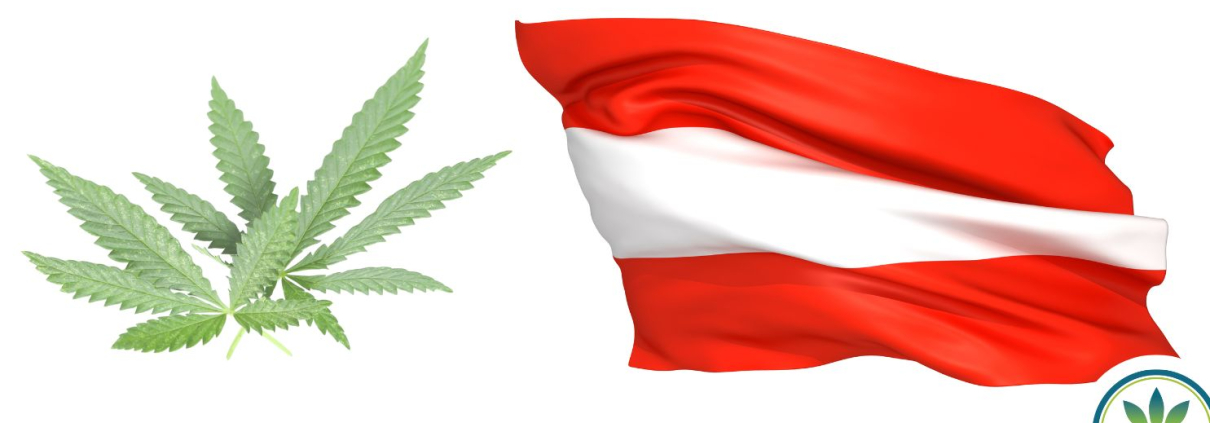 Austrian flag and a hemp leaf