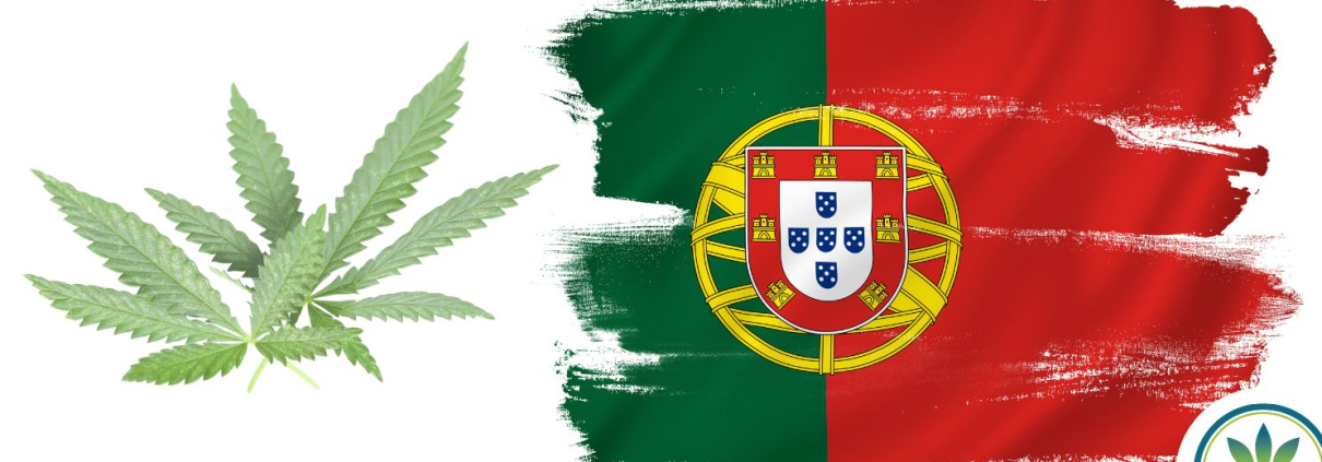 Portuguese flag and hemp leaves