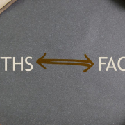 the-real-cbd-blog-15-cbd-misconceptions Paper ripped open to show MYTHS and FACTS