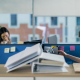 Cubicles of office people working
