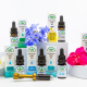 A ray of different CBD oils on display