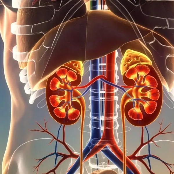 Human kidneys in the torso