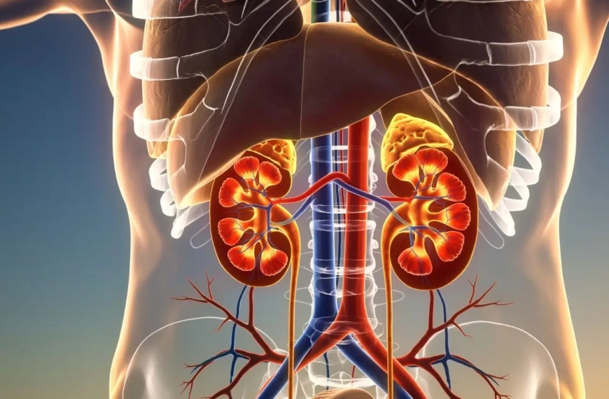 Human kidneys in the torso