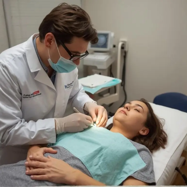 GP office where a woman is having a small procedure