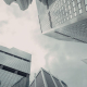 Skyscrapers seem from street view
