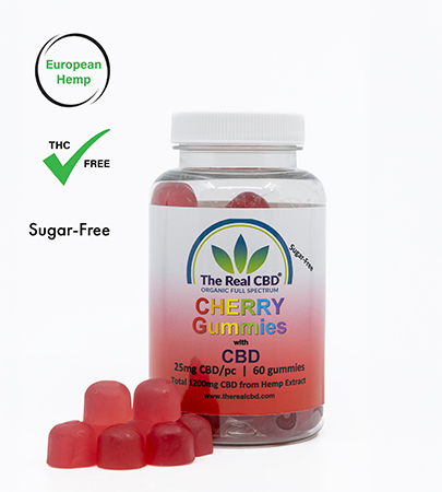 jar of 60 pcs cherry gummies